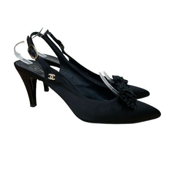 Chanel Shoes - Vintage Bow Satin Mules